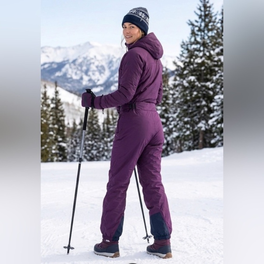 Vtg Lands' End Women’s Small 6 8 Purple Nylon Snow Pants Ski Snow Snowboard S